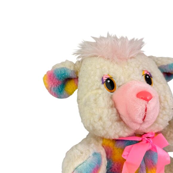 House Of Lloyd Wool Plush Lamb Pastel Colorblock Stuffed Animal Sheep Vtg Easter - Picture 2 of 6